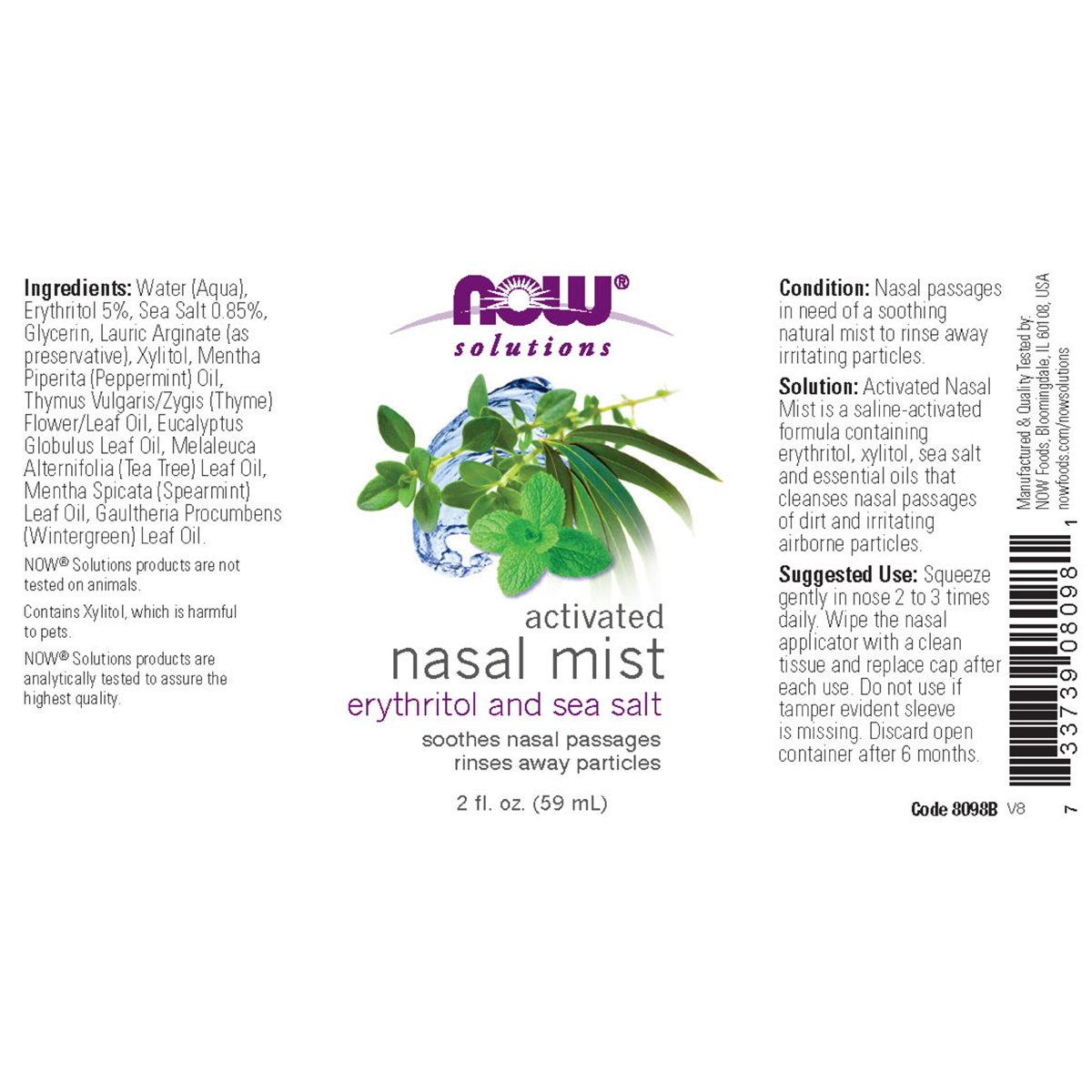 Nasal Mist Spray Activated 59ml