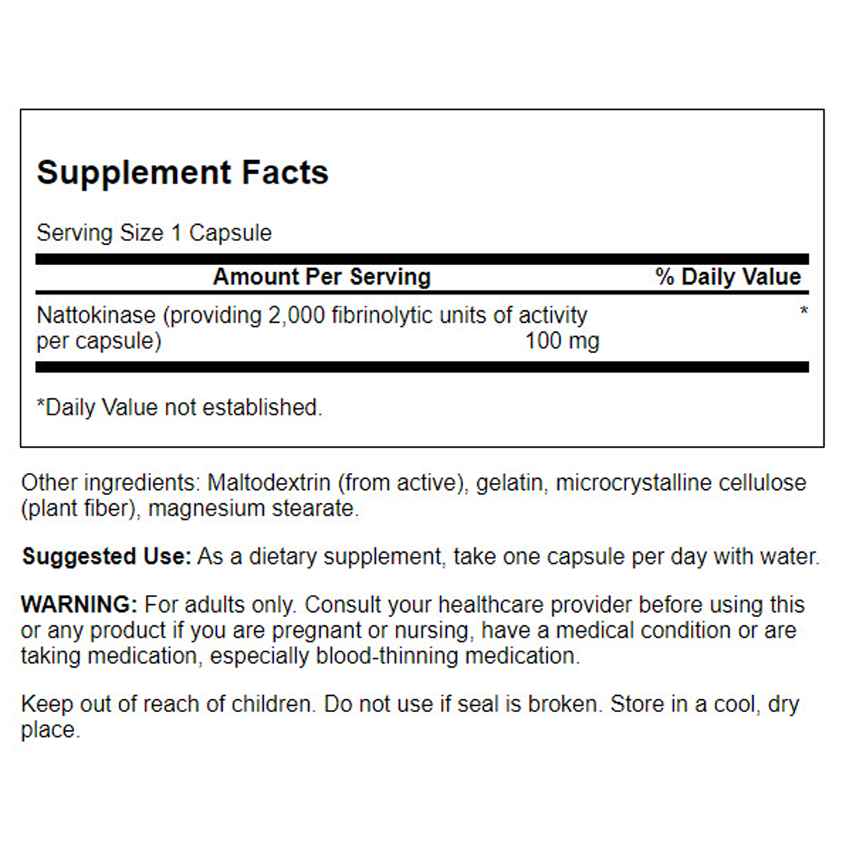 Swanson - Nattokinase 2,000FU 100mg 30C
