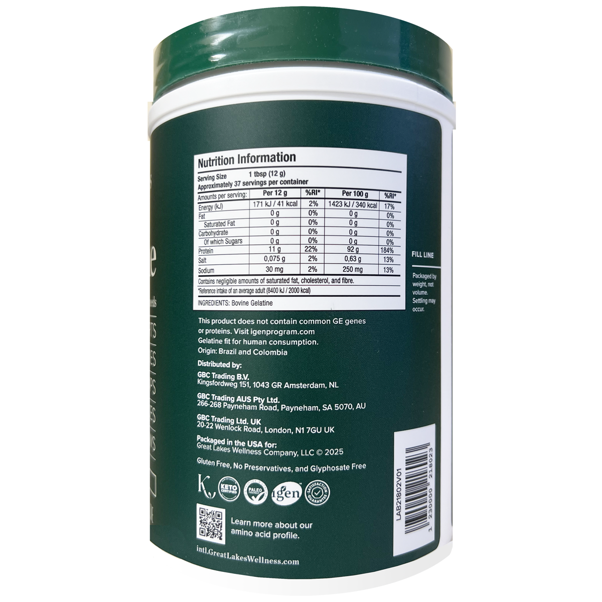 Great Lakes Wellness - Beef Gelatine 454g