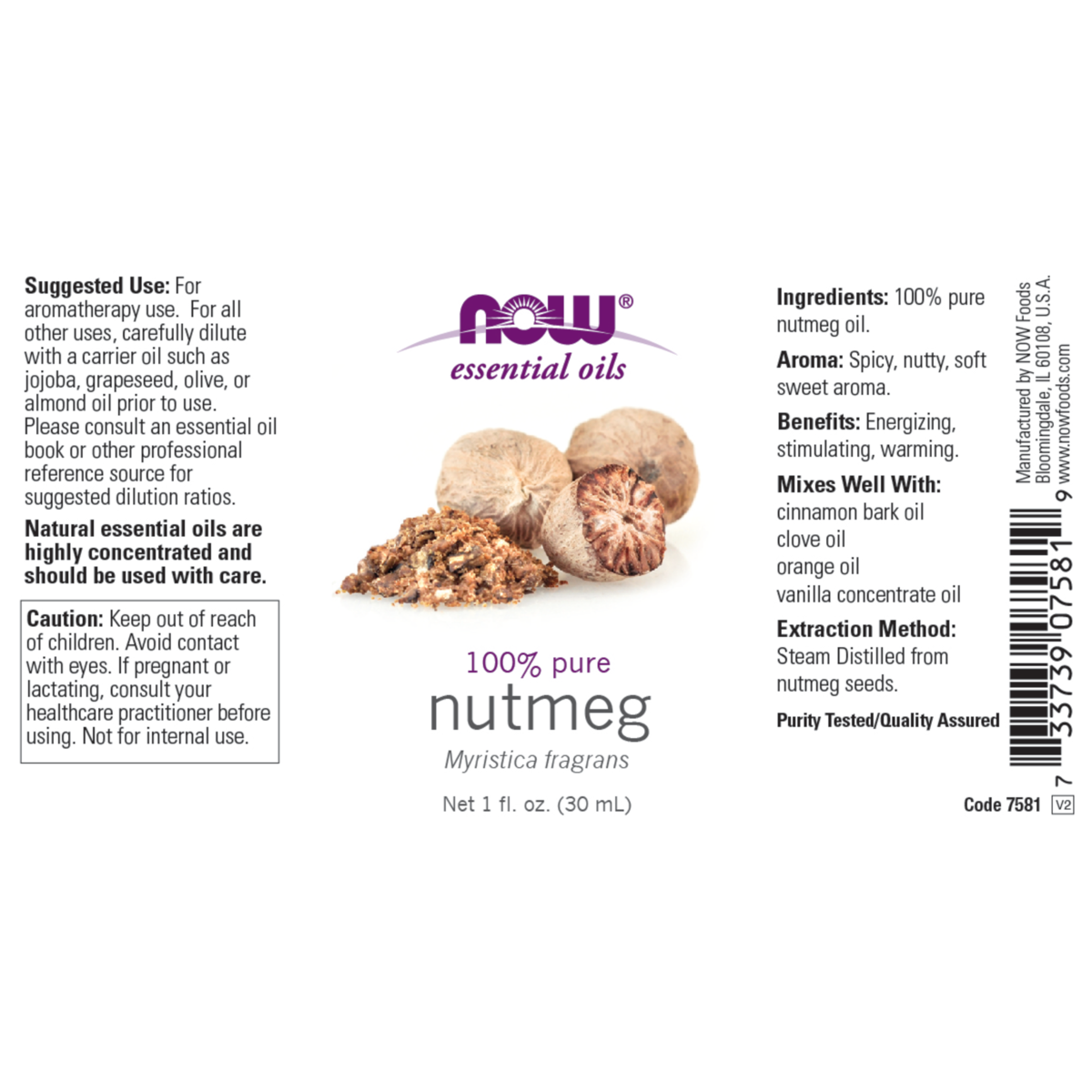 Nutmeg Oil 30ml (Myristica Fragrans)