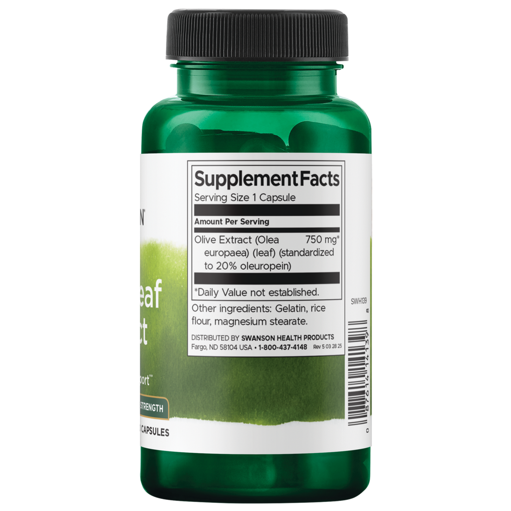 Swanson - Olive leaf extract - Extra strength 750mg 60C