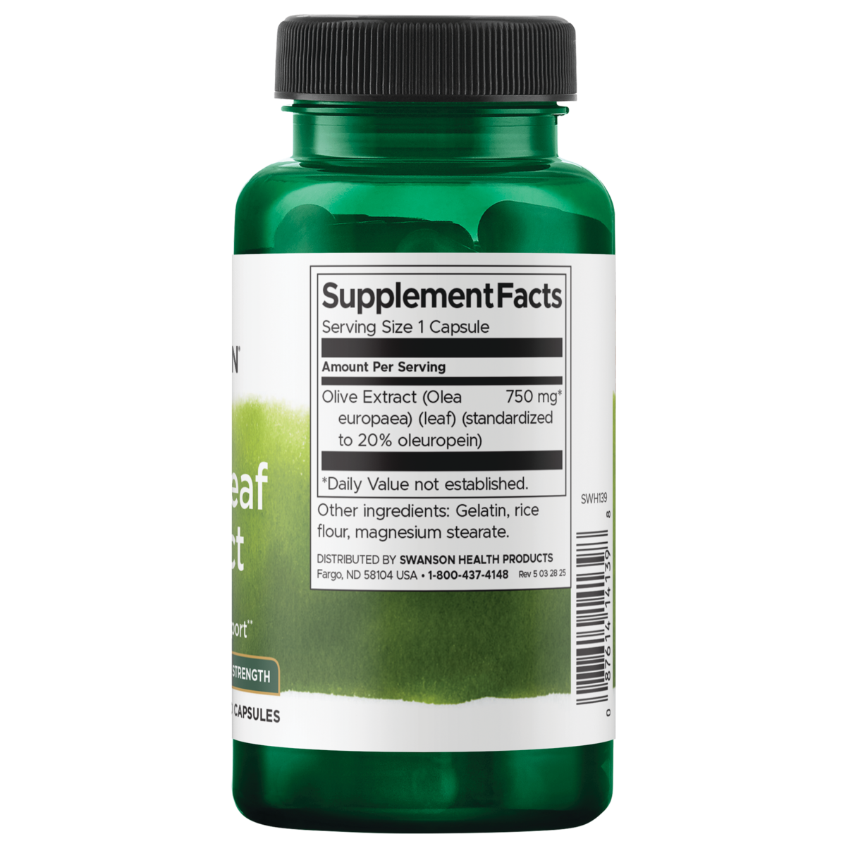 Swanson - Olive leaf extract - Extra strength 750mg 60C