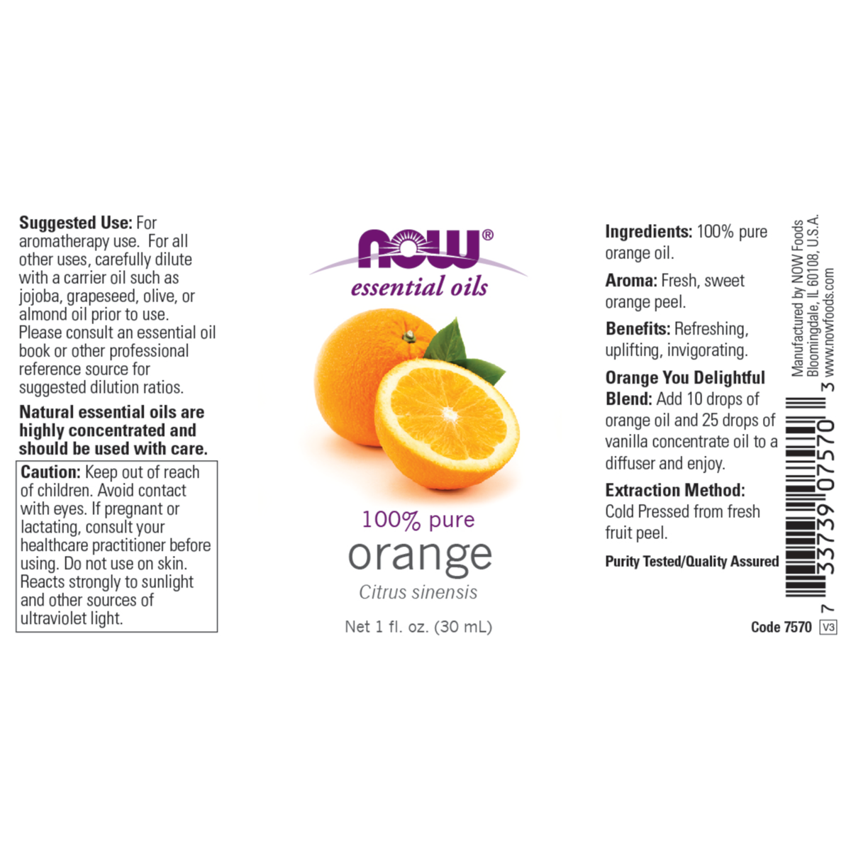 Orange Oil Sweet 30ml 118ml (Citrus Sinensis)
