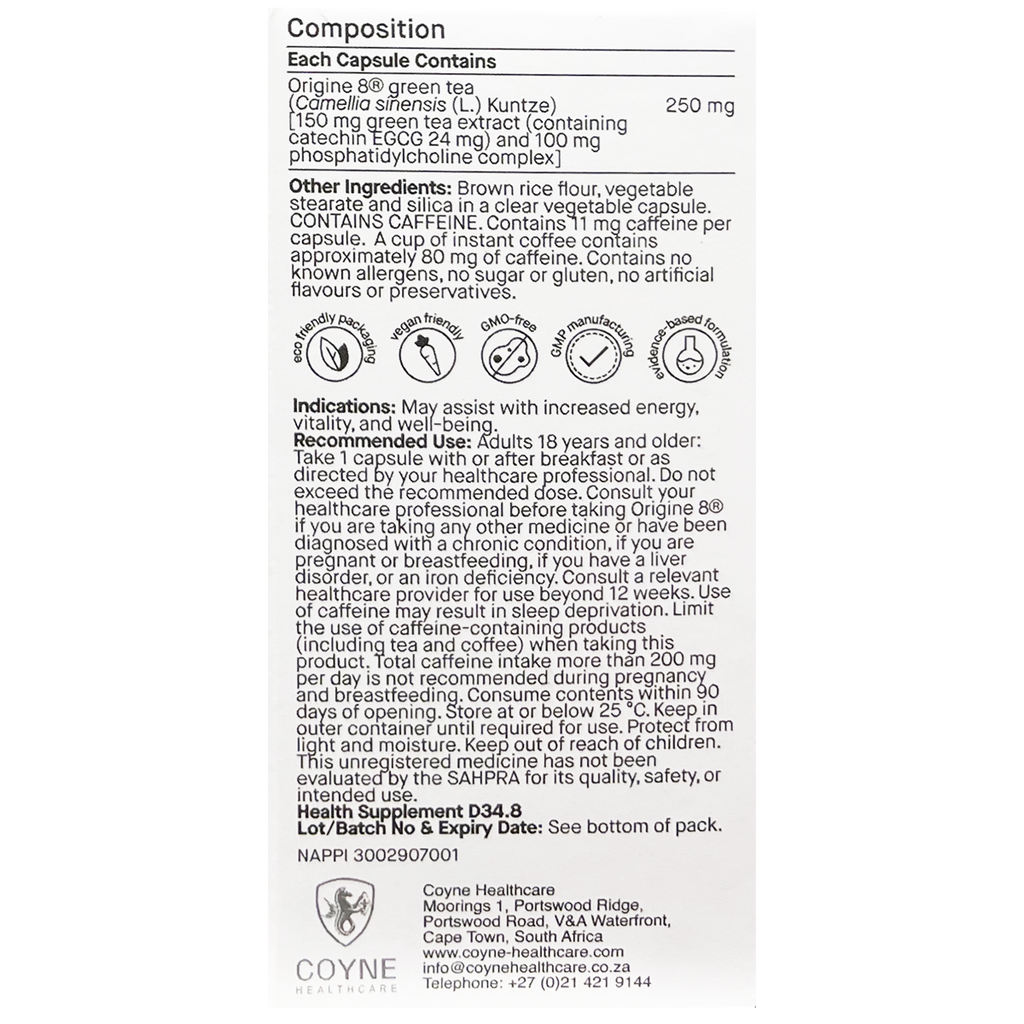 Origine8® Liposomal Green Tea Extract 30VC