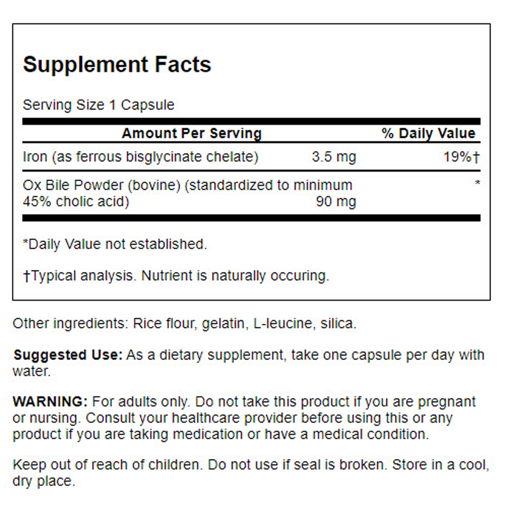 Swanson - Ox Bile 90mg 60C