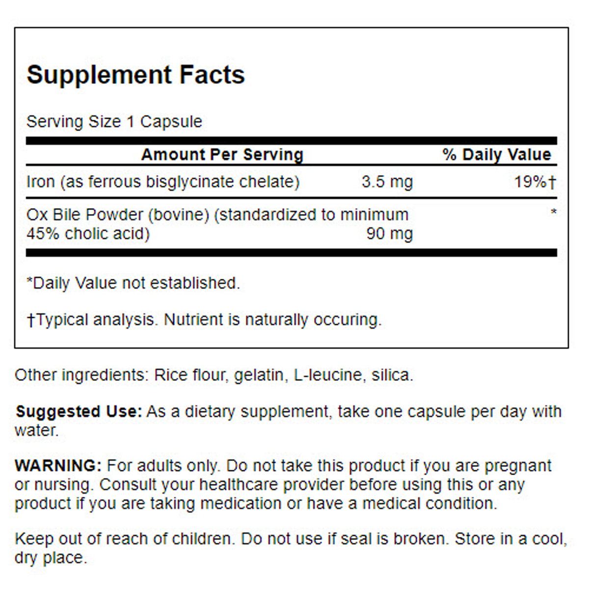 Swanson - Ox Bile 90mg 60C
