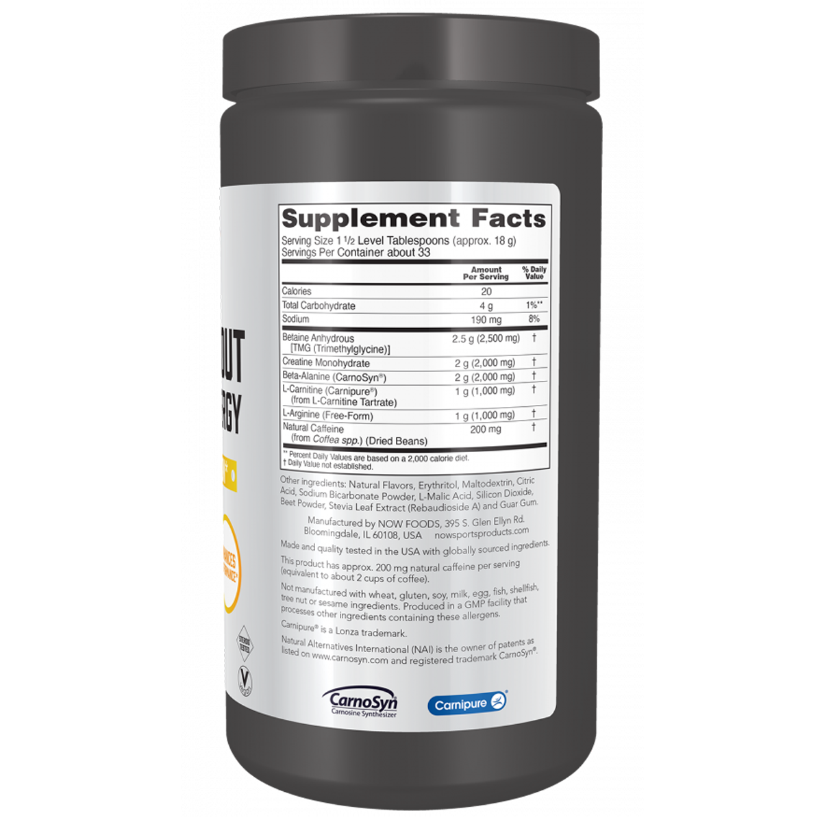 Pre-Workout Advanced Energy Powder 600g