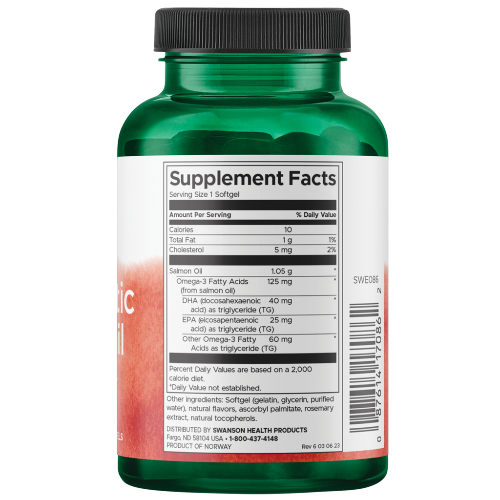Swanson - Pure Atlantic Salmon Oil 1050mg 90SG