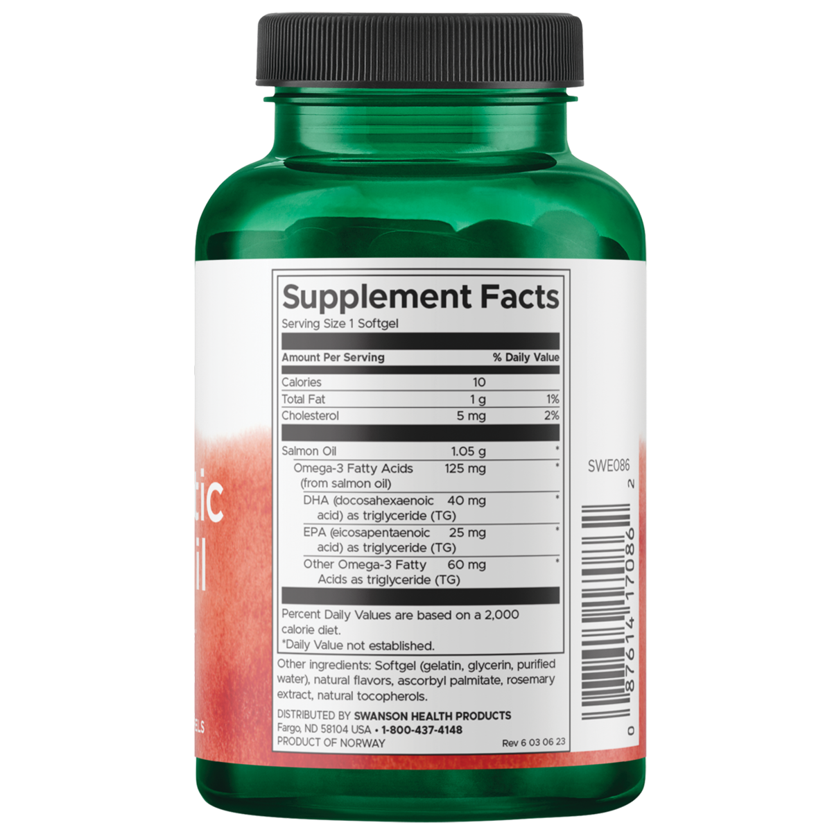 Swanson - Pure Atlantic Salmon Oil 1050mg 90SG