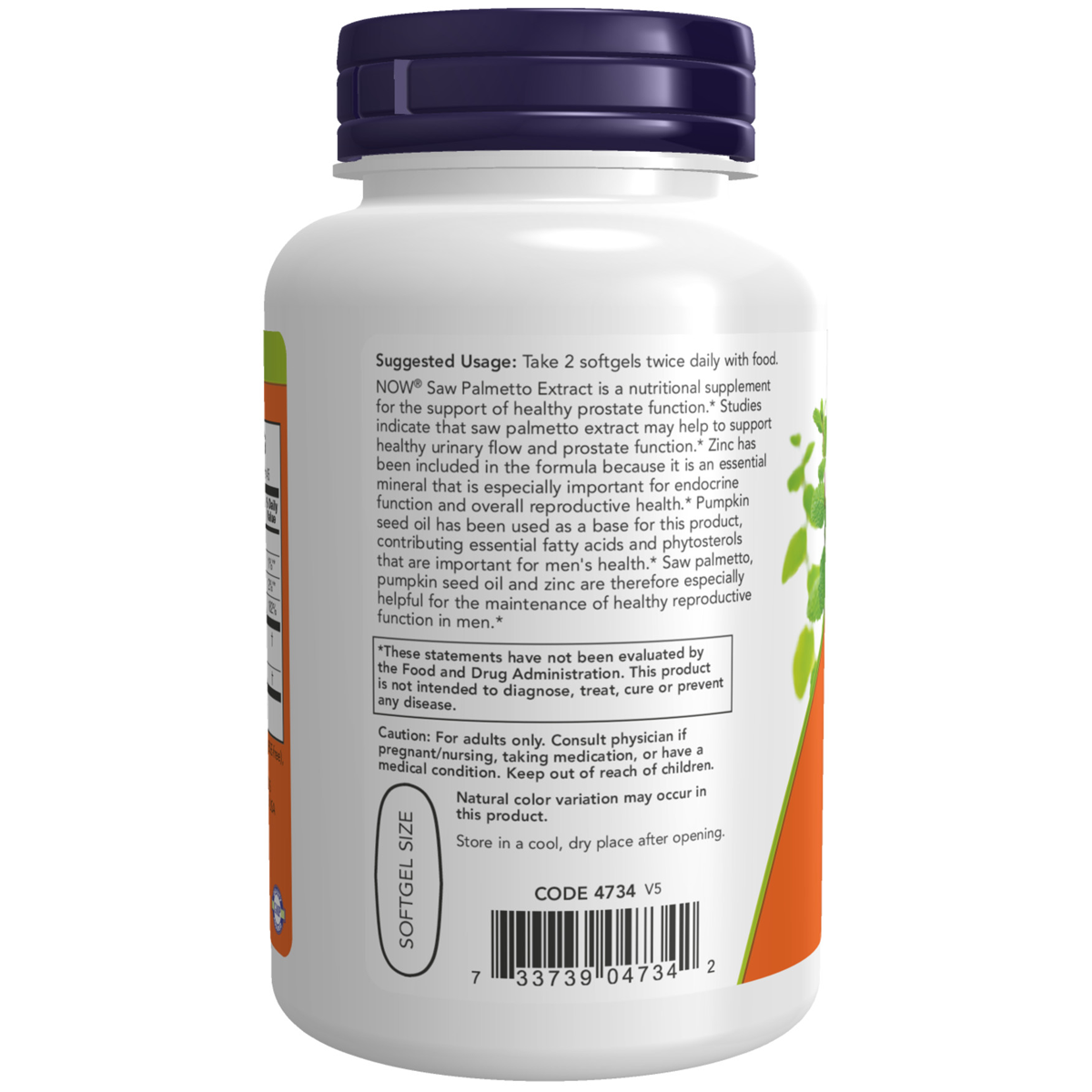 Saw Palmetto Extract 80mg + Pumpkin Seed Oil & Zinc 90SG