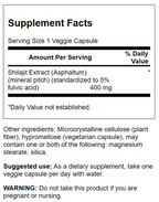 Swanson - Shilajit Extract Standardised 400mg 60VC
