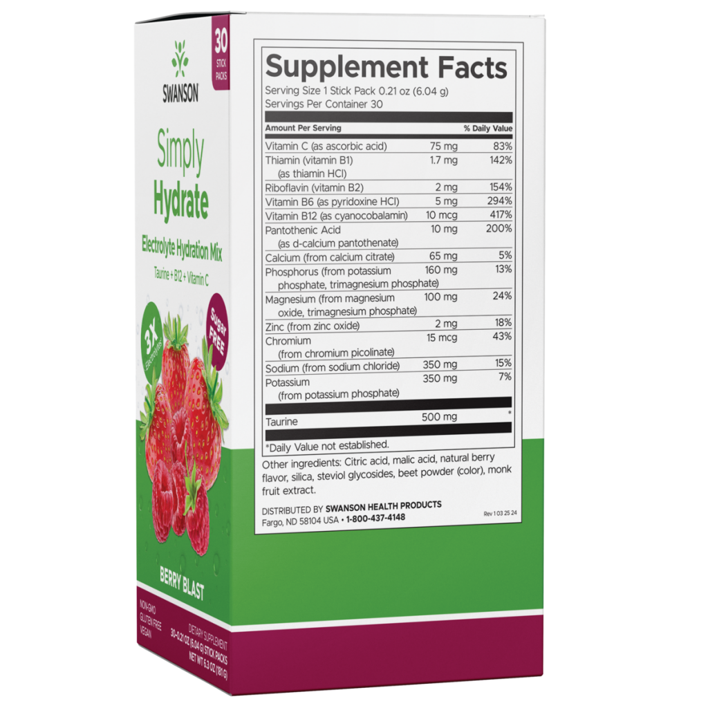 Swanson - Simply Hydrate Berry Blast 30 Pkts