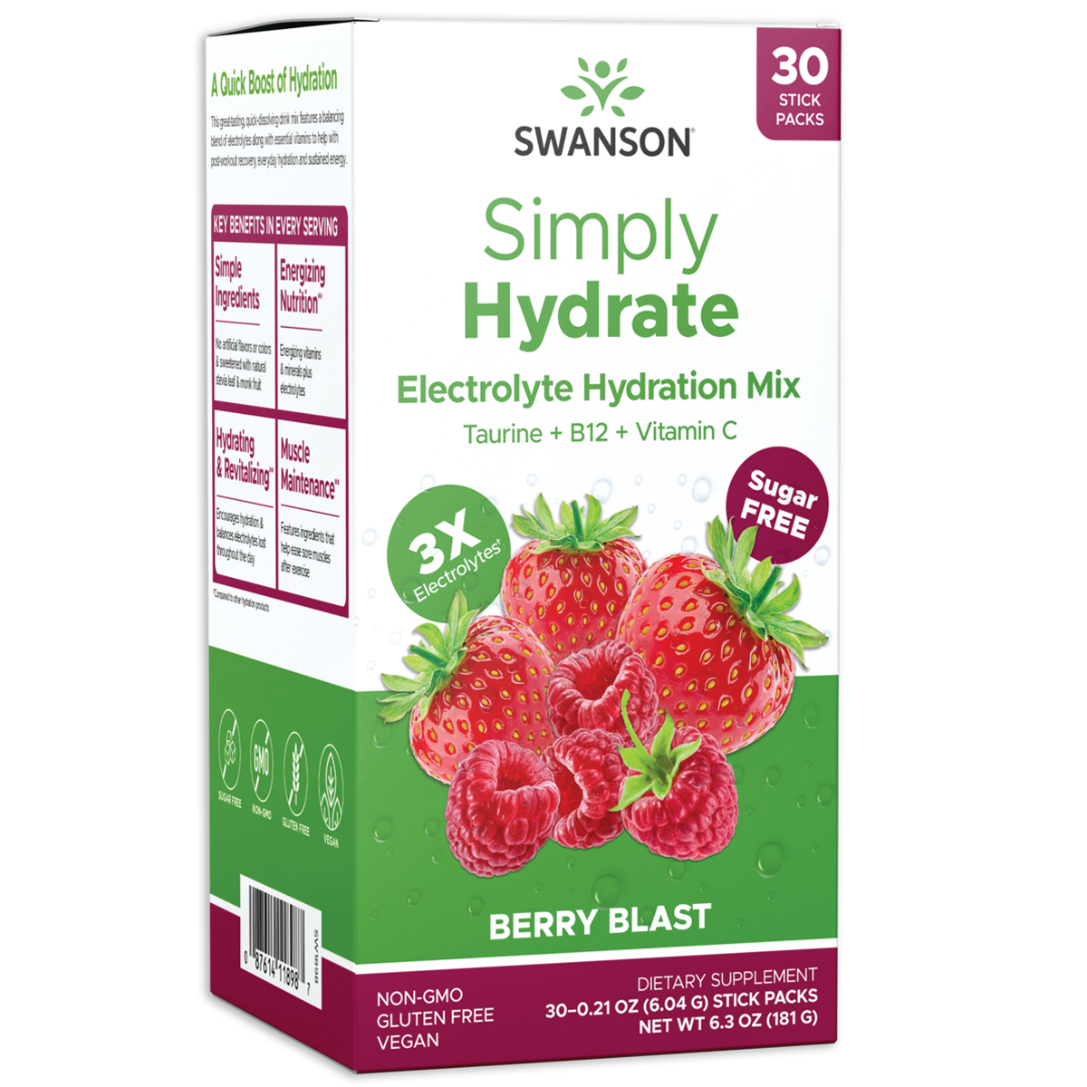Swanson - Simply Hydrate Berry Blast 30 Pkts