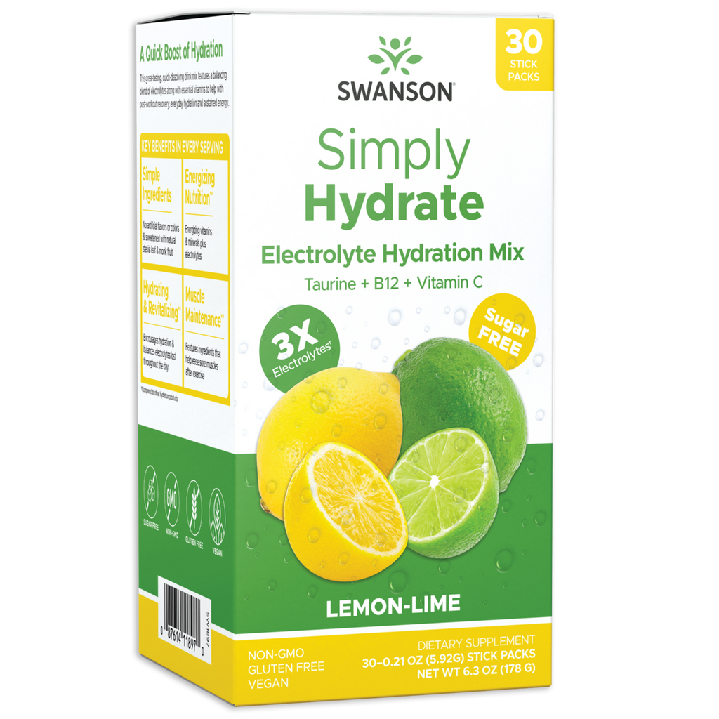 Swanson - Simply Hydrate Lemon-Lime 30 Pkts