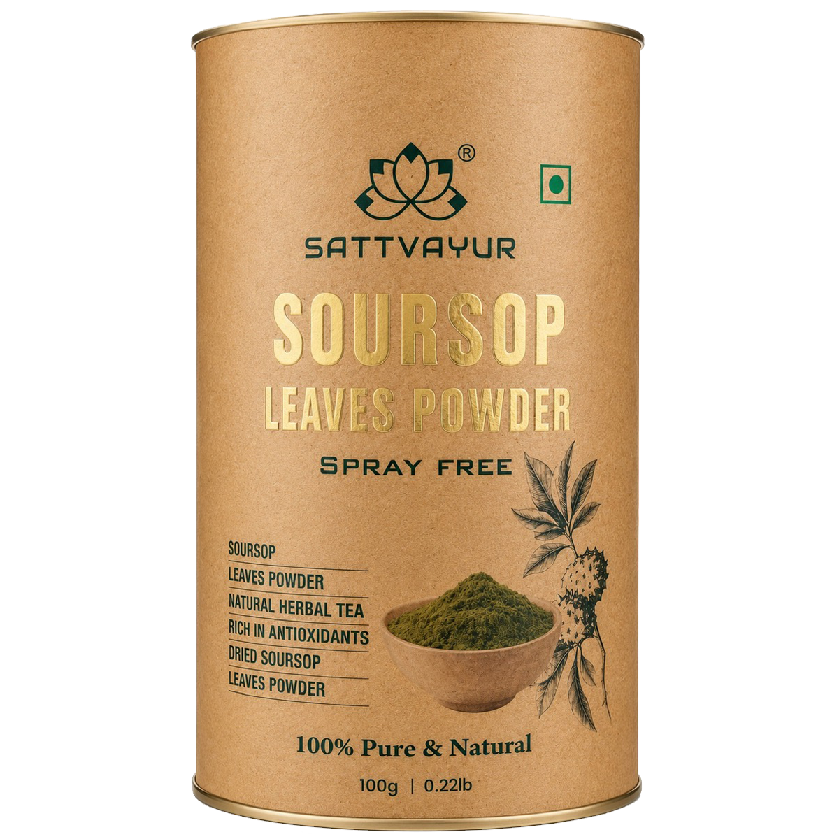 Soursop Leaf Powder 100g (Graviola) - front of packaging