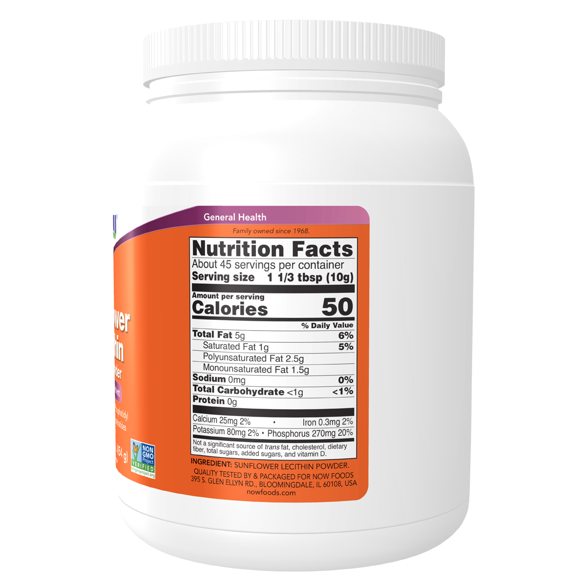 Sunflower Lecithin Pure Powder NON-GMO 454g