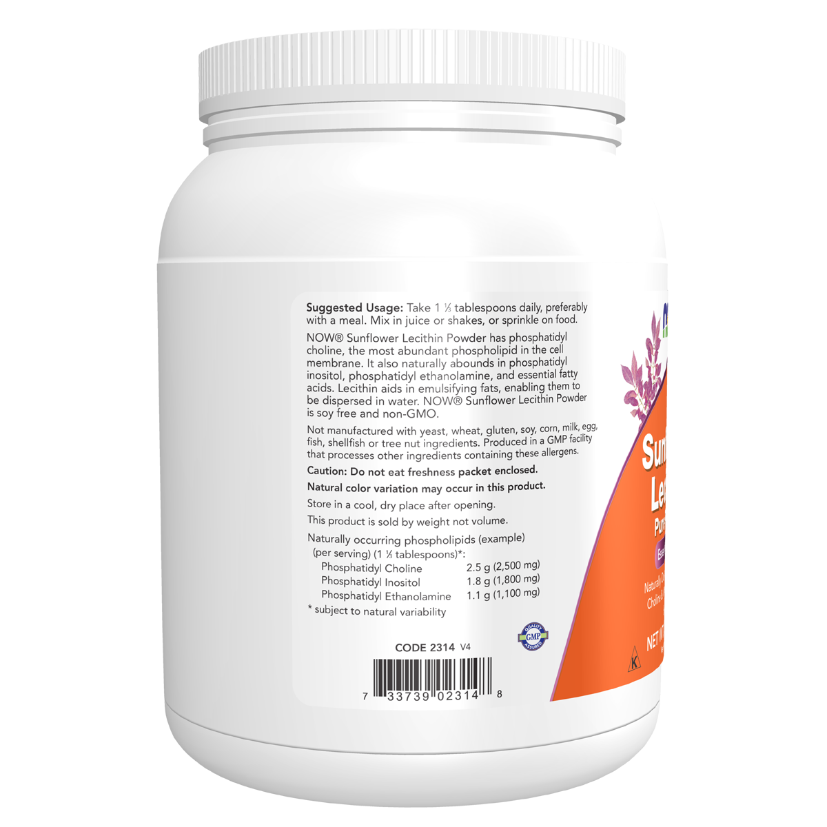 Sunflower Lecithin Pure Powder NON-GMO 454g