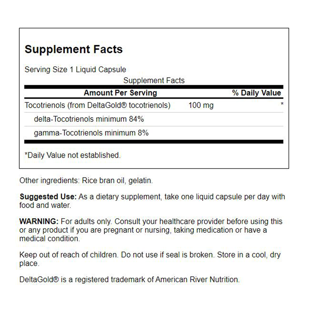 Swanson - Tocotrienols 100mg 60 Liquid Capsule