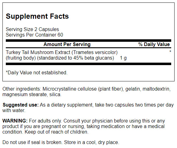 Swanson - Turkey Tail Mushrooms 500mg 120C