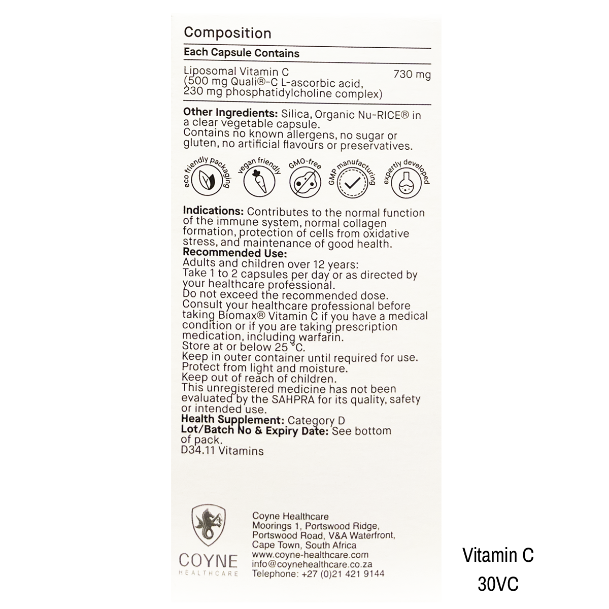 Biomax® Vitamin C Liposomal 30VC & 60VC