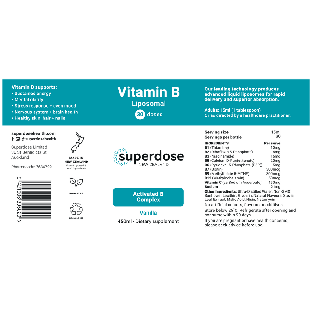 Superdose Liposomal Vitamin B 450ml & 75ml