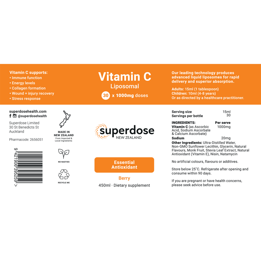 Superdose Vitamin C-Liposomal 1000mg 75ml & 450ml