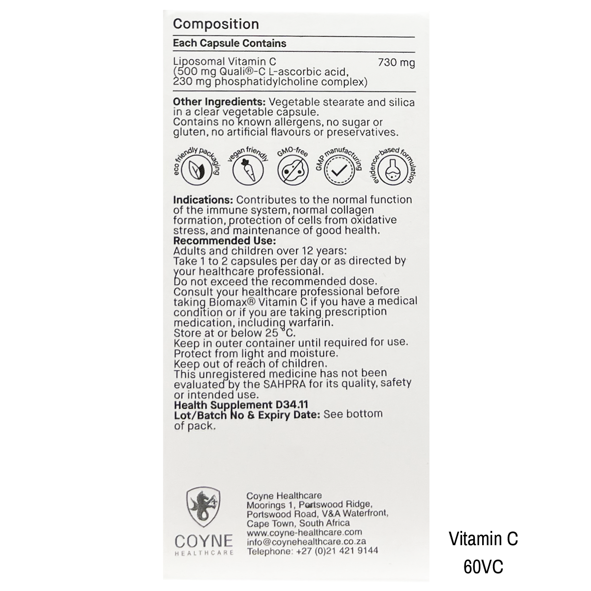 Biomax® Vitamin C Liposomal 30VC & 60VC