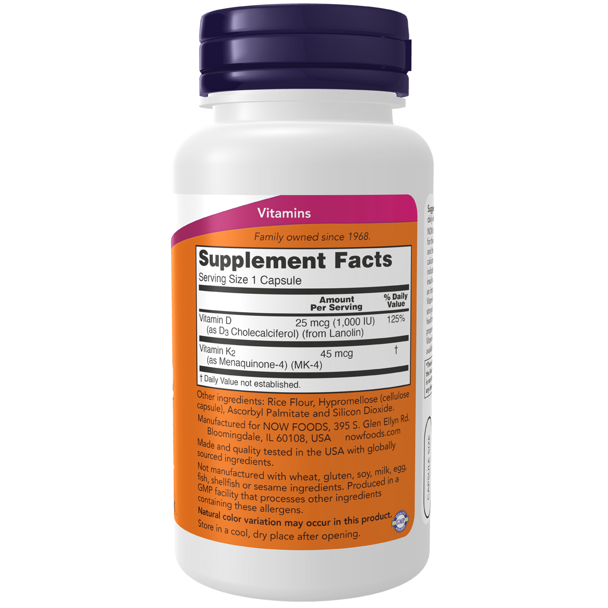 Vitamin D3 & K2 120VC 1000IU 45mcg
