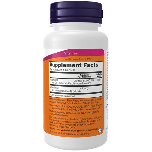 Vitamin D3 & K2 120VC 1000IU 45mcg