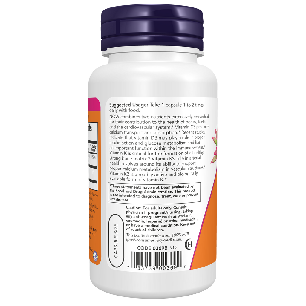 Vitamin D3 & K2 120VC 1000IU 45mcg