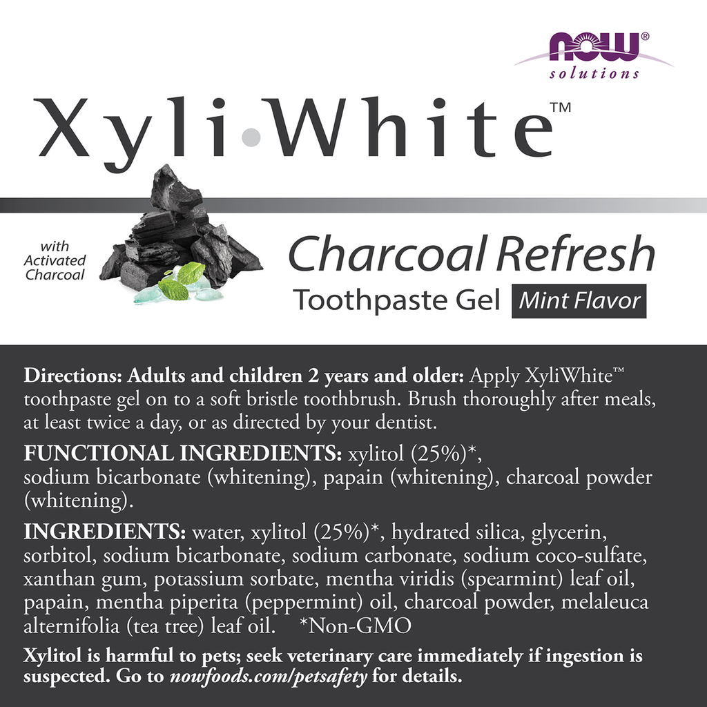 XyliWhite, Toothpaste Gel - Charcoal Refresh Mint 181g