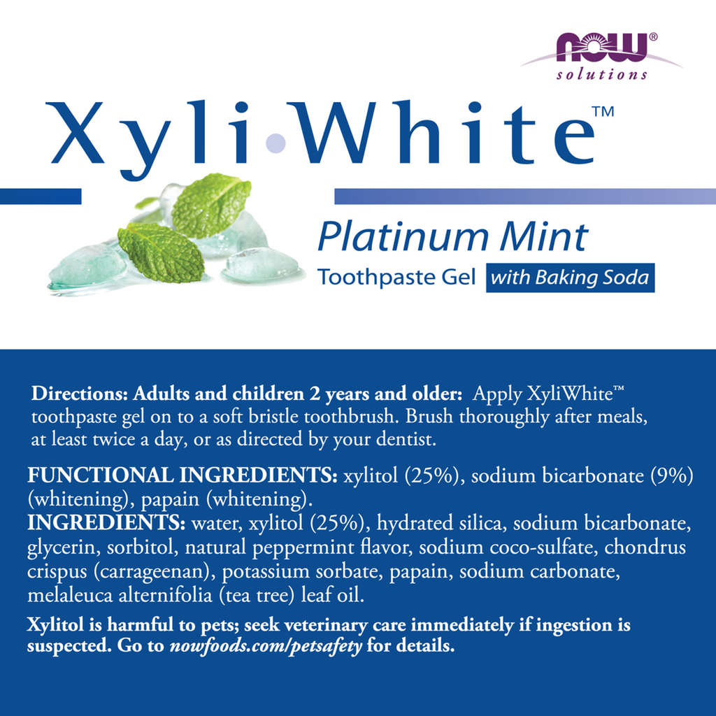 XyliWhite Toothpaste Gel Platinum Mint w/ baking soda 181g