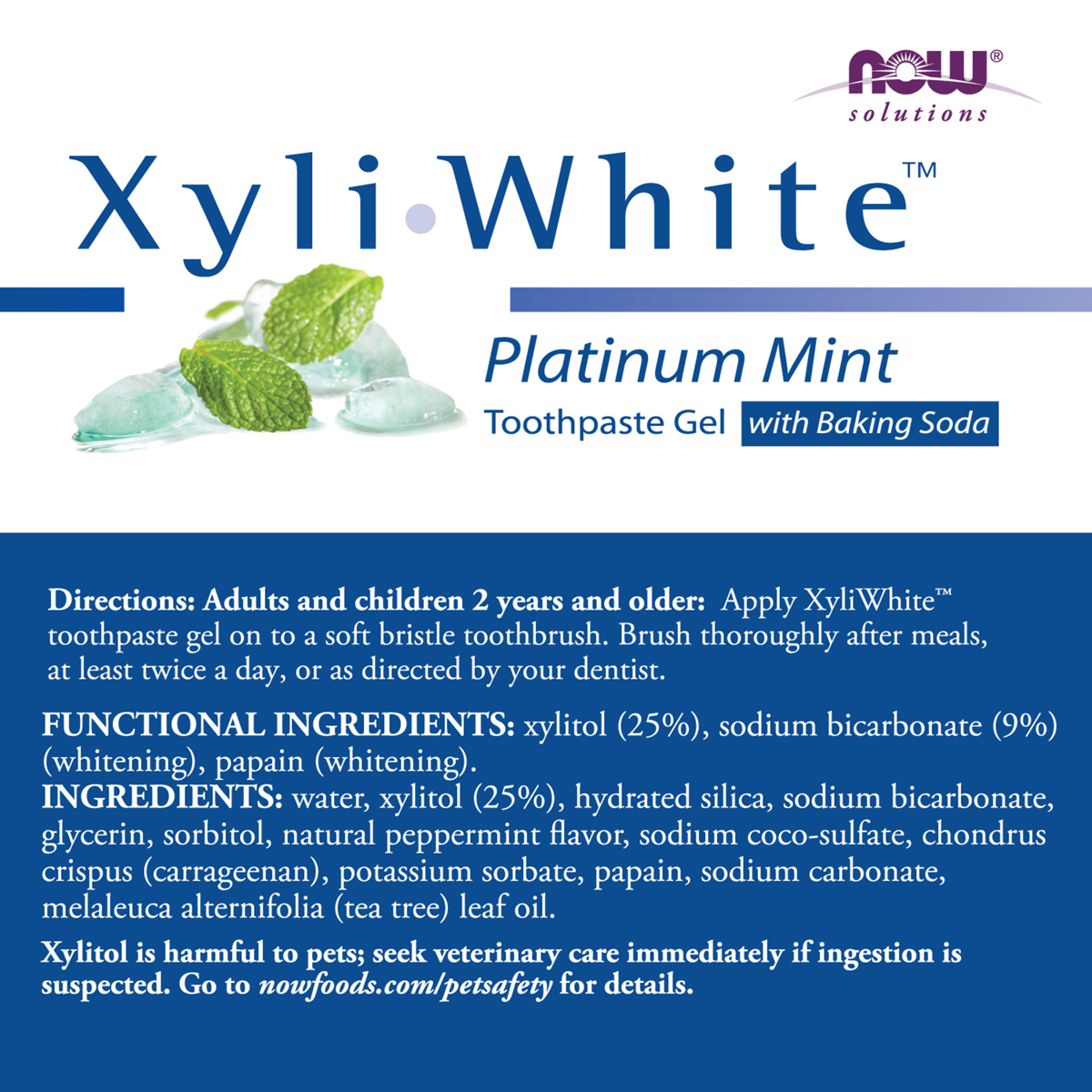 XyliWhite Toothpaste Gel Platinum Mint w/ baking soda 181g