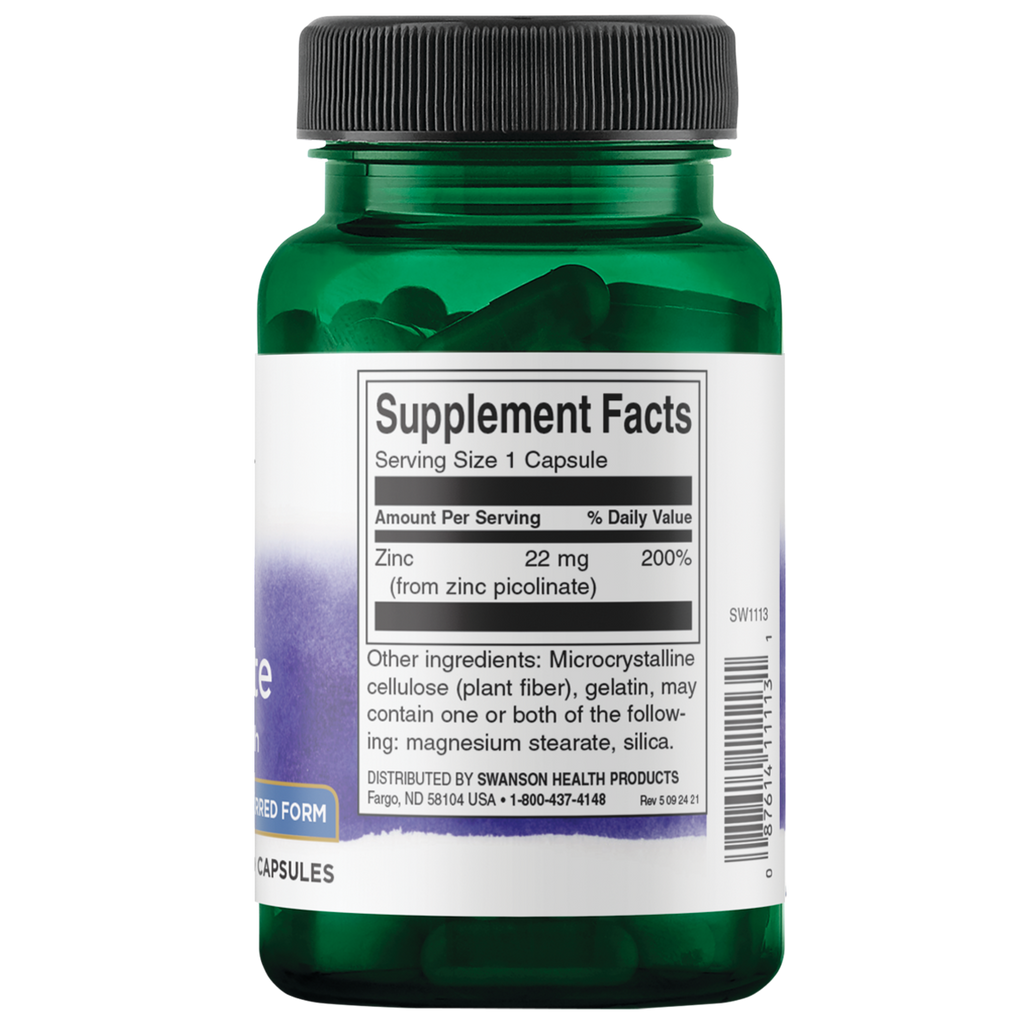 Swanson - Zinc Picolinate 22mg 60C