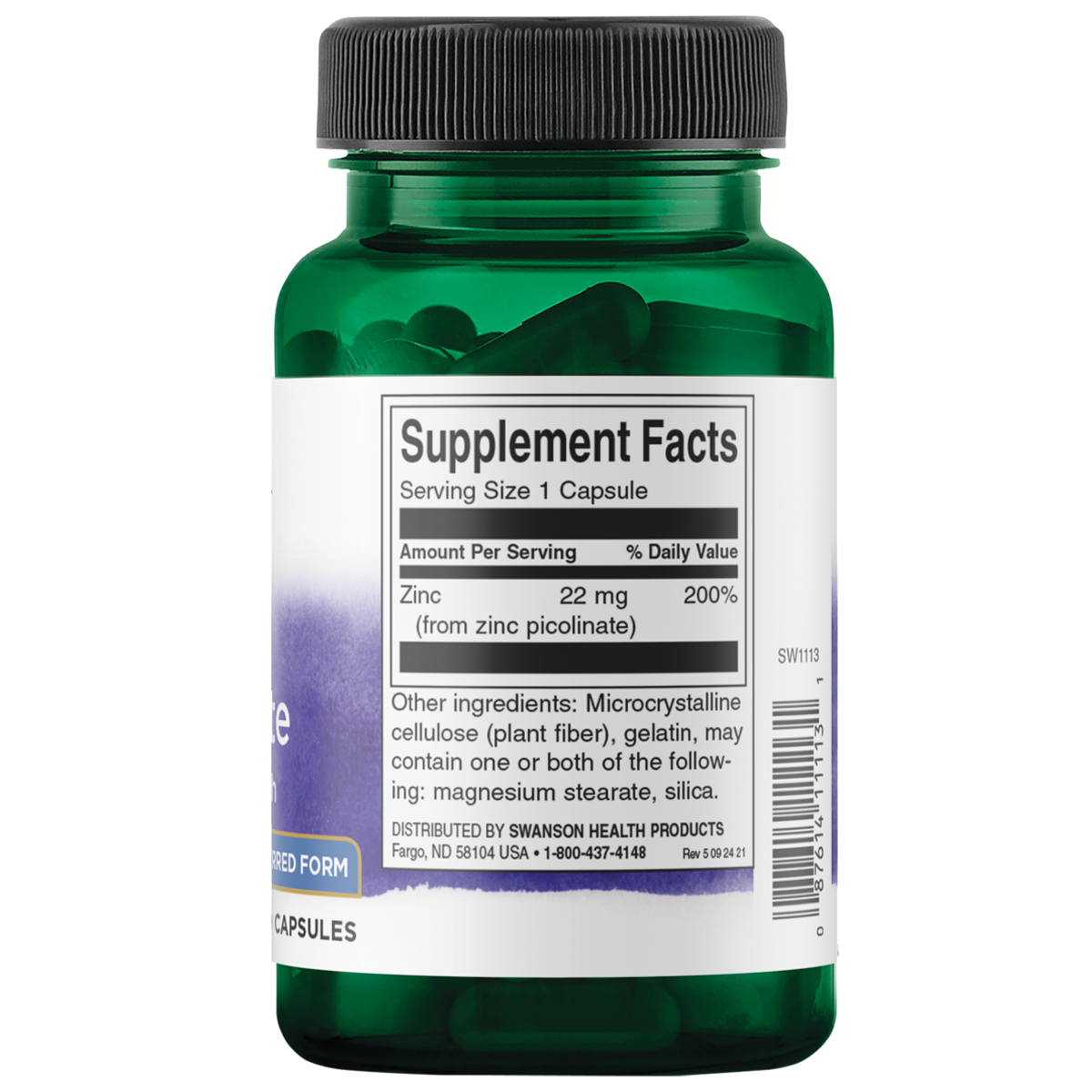 Swanson - Zinc Picolinate 22mg 60C