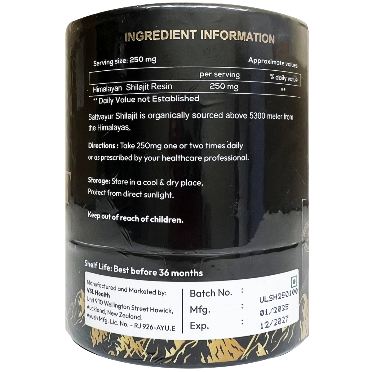 SATTVAYUR (Urmilife) - Himalayan Shilajit Resin 20g (Contains 75% Fulvic Acid)